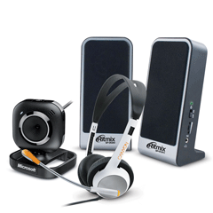 Наушники, гарнитуры, колонки, веб-камеры, микрофоны 